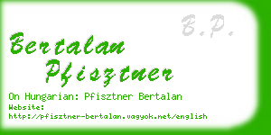 bertalan pfisztner business card